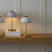 Sterling Check LED Rechargeable Dome Table Lamp