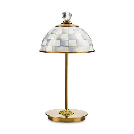 Sterling Check LED Rechargeable Dome Table Lamp