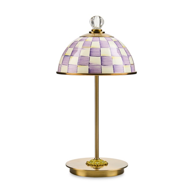 Violet Check LED Rechargeable Dome Table Lamp image number 0