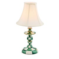 Emerald Check Candlestick Lamp