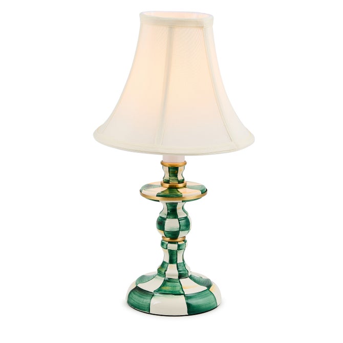 Emerald Check Candlestick Lamp image number 2