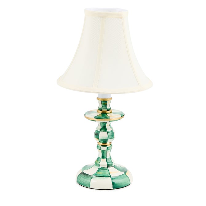 Emerald Check Candlestick Lamp image number 0