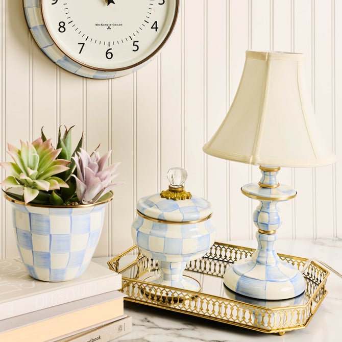 Sky Check Candlestick Lamp image number 1
