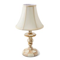 Mocha Check Candlestick Lamp
