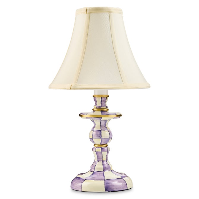 Violet Check Candlestick Lamp image number 0
