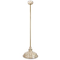 Mocha Check 12" Barn Pendant