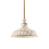 Mocha Check 12" Barn Pendant