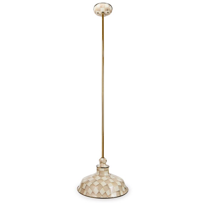 Mocha Check 12" Barn Pendant image number 0