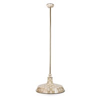 Mocha Check 18" Barn Pendant