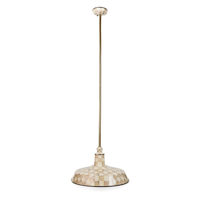 Mocha Check 18" Barn Pendant image number 1