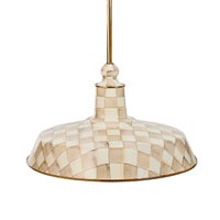 Mocha Check 18" Barn Pendant