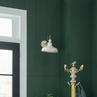 Mocha Check 12" Barn Sconce