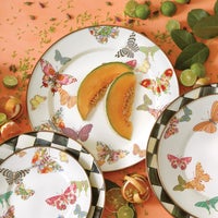 Butterfly Garden Charger/Plate - White