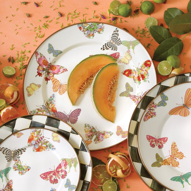 Butterfly Garden Charger/Plate - White image number 1