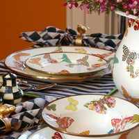 Butterfly Garden Charger/Plate - White