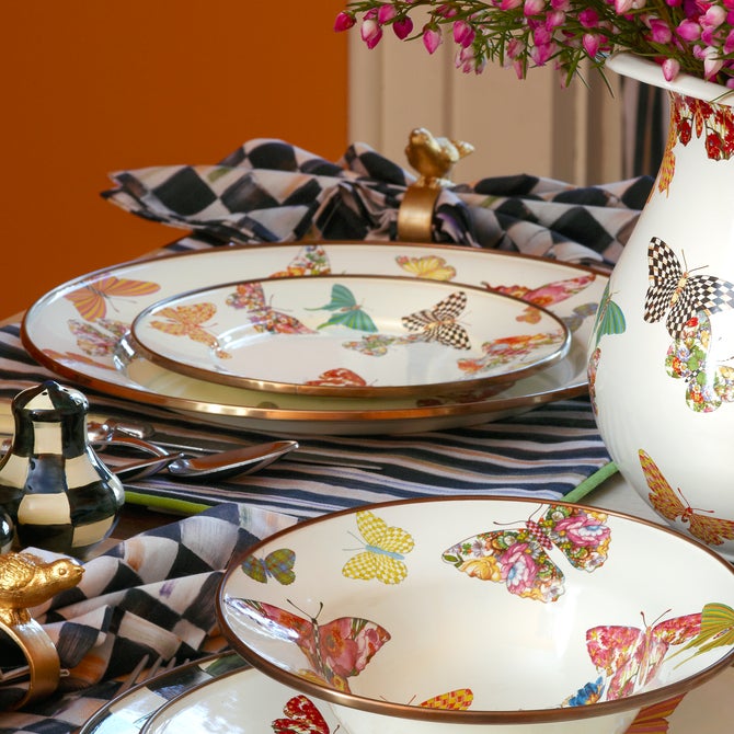 Butterfly Garden Charger/Plate - White image number 6