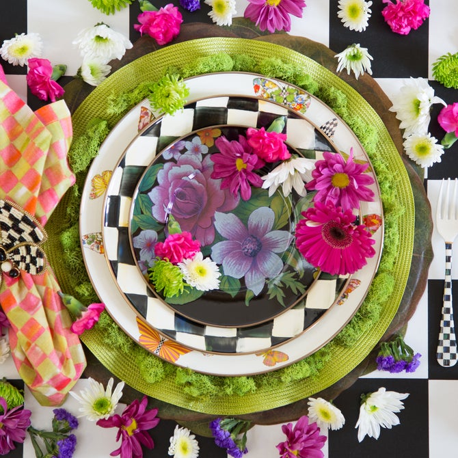 Butterfly Garden Charger/Plate - White image number 5