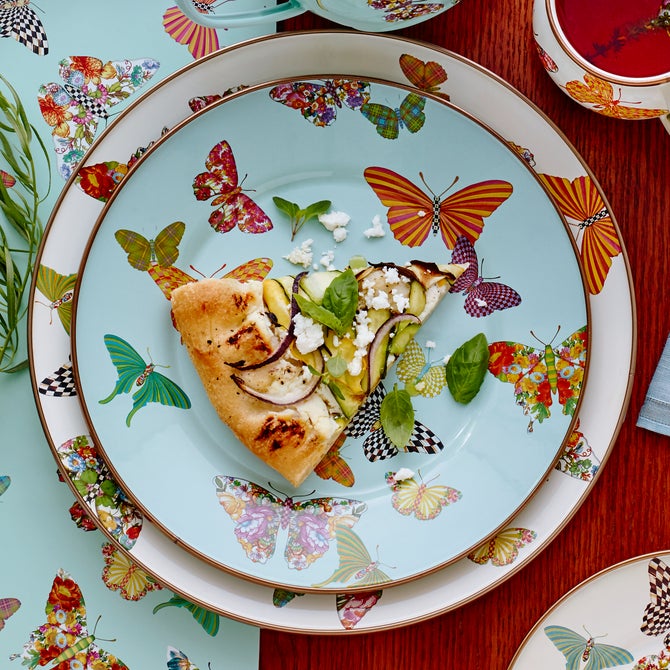 Butterfly Garden Charger/Plate - White image number 3