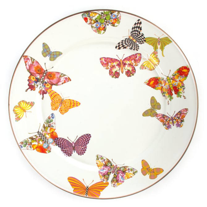 Butterfly Garden Charger/Plate - White image number 0