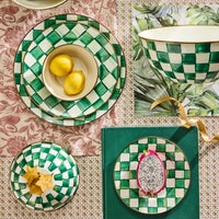 Emerald Check Enamel Dinnerware