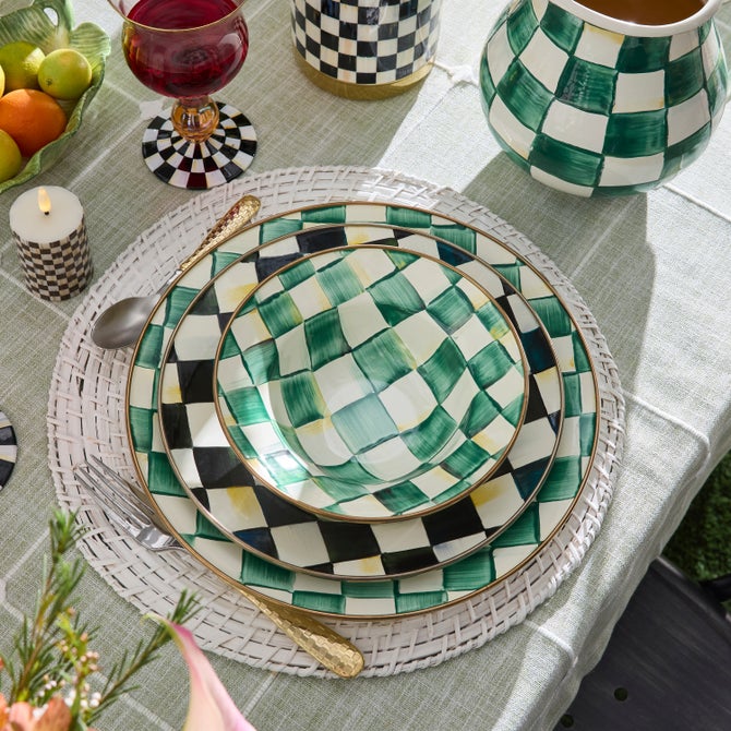 Emerald Check Enamel Dinnerware image number 9