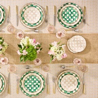 Emerald Check Enamel Dinnerware
