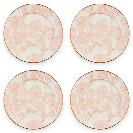 Rosy English Garden Chargers, Set of 4