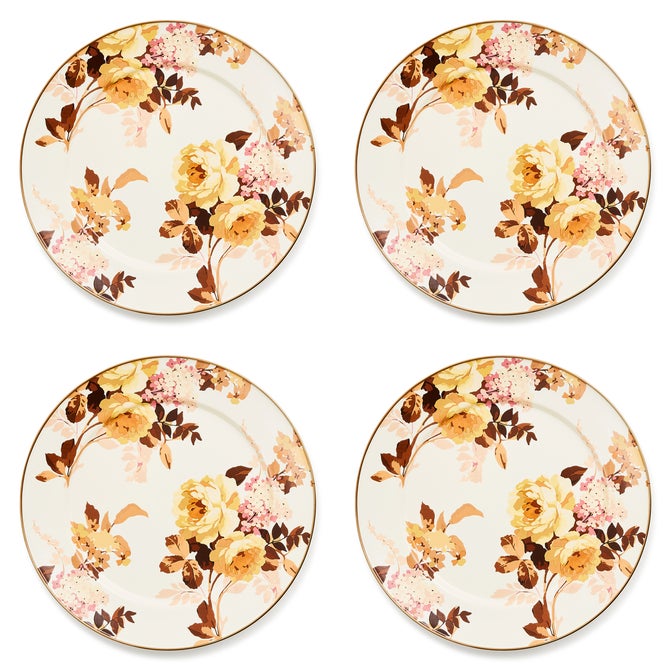 Wild Rose White Chargers, Set of 4 image number 0