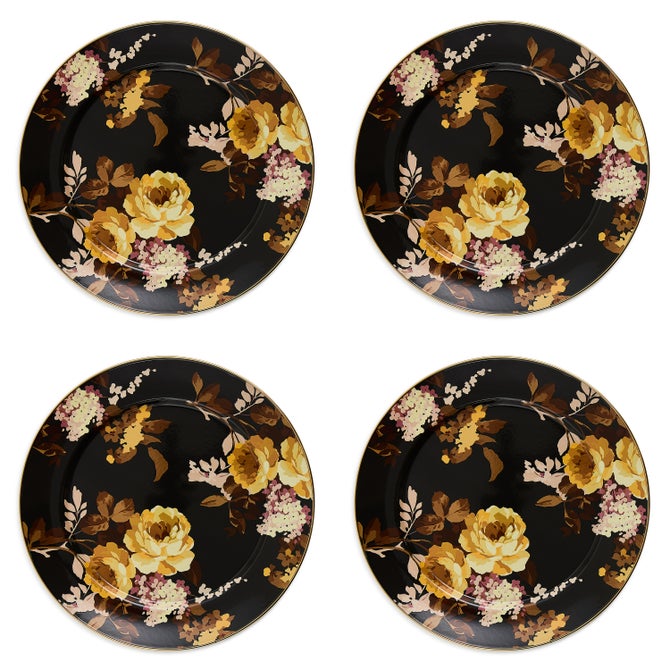 Wild Rose Brown Chargers, Set of 4 image number 0