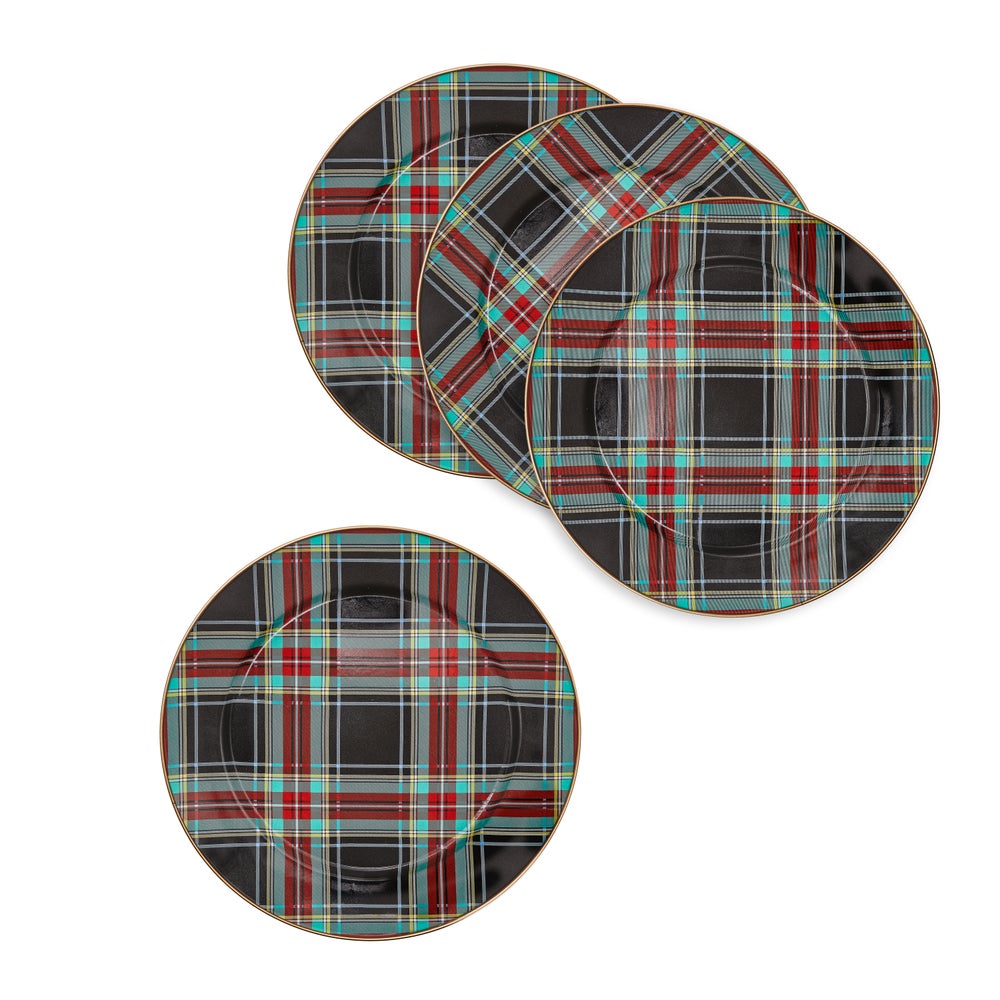 Tartan Black Dinnerware, Set of 4 mackenzie-childs Panama imagen 7