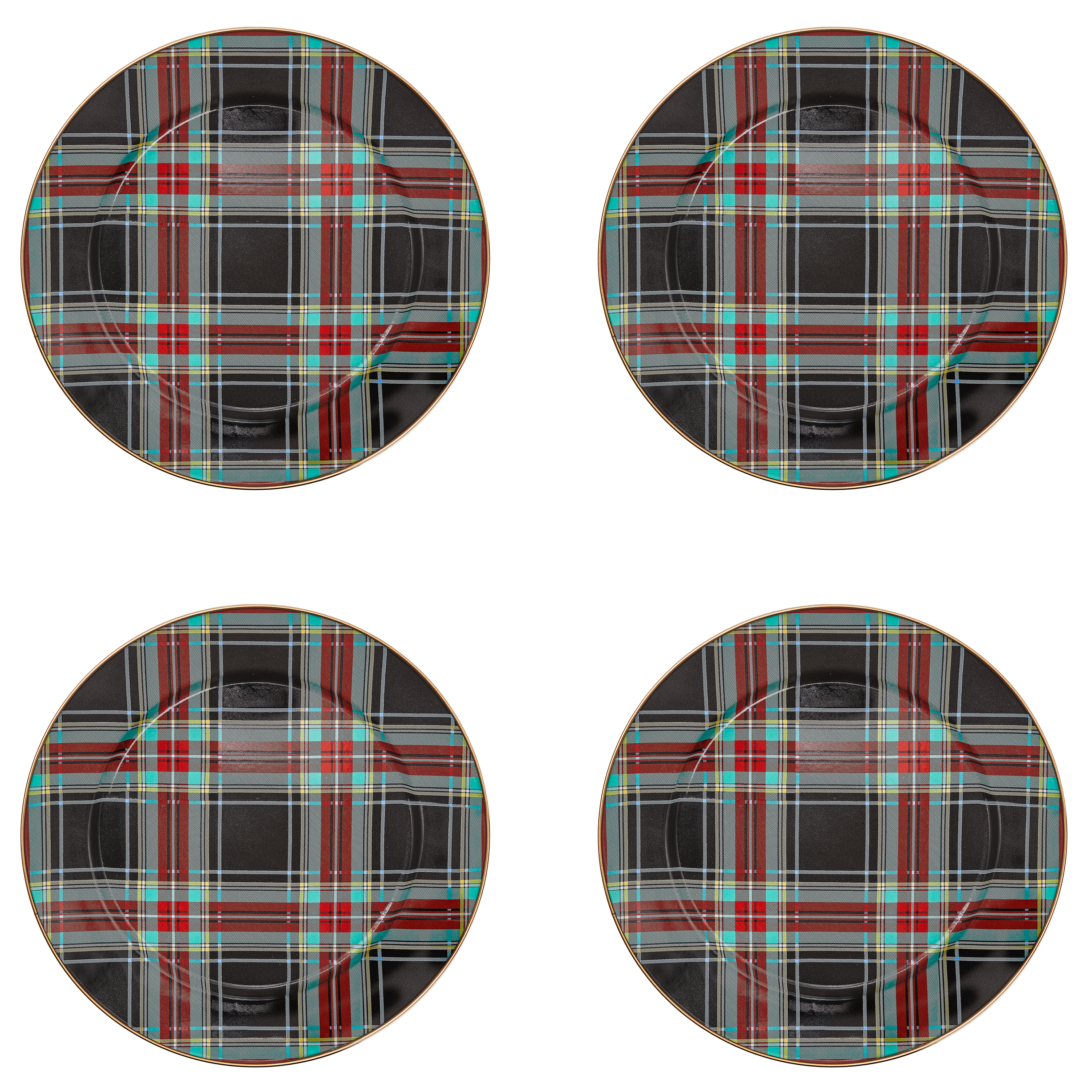 Tartan Black Charger, Set of 4