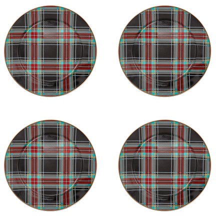 Tartan Black Charger, Set of 4