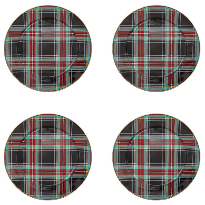 Tartan Black Charger, Set of 4 image number 0