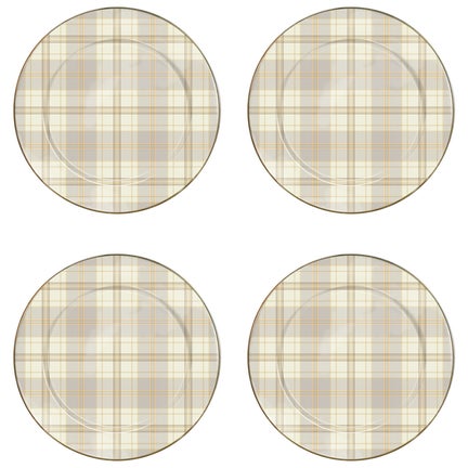 Tartan Latte Chargers, Set of 4