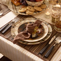 Tartan Mocha Charger Plate