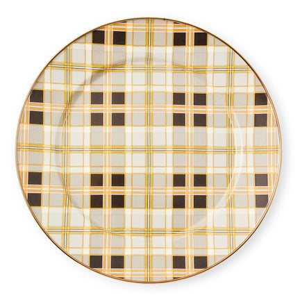 Tartan Mocha Charger Plate