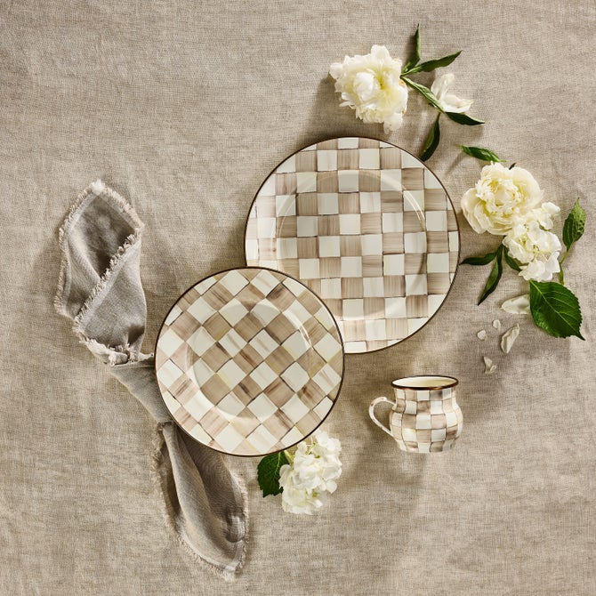 Mocha Check Charger/Plate image number 1