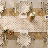 Mocha Check Charger/Plate