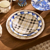Mocha Check Charger/Plate