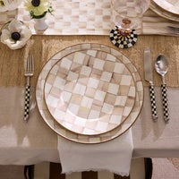 Mocha Check Charger/Plate