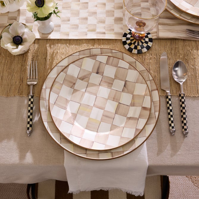 Mocha Check Charger/Plate image number 8