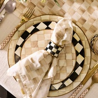 Mocha Check Charger/Plate