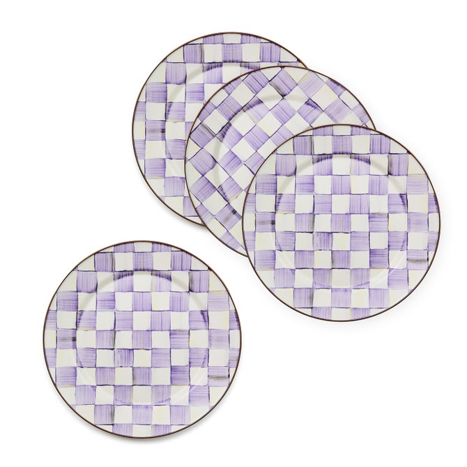 Violet Check Chargers, Set of 4 image number 0