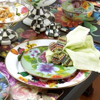 White Flower Market Enamel Dinnerware