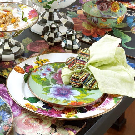 White Flower Market Charger/Plate
