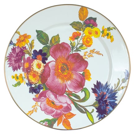 White Flower Market Dinner Plate