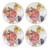 White Flower Market Dinnerware, Set of 4