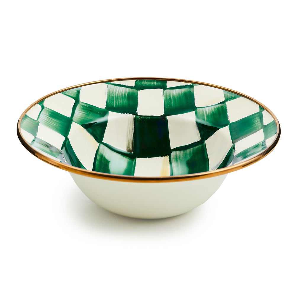 Enamel Breakfast Bowl - Emerald Check mackenzie-childs Panama imagen 1