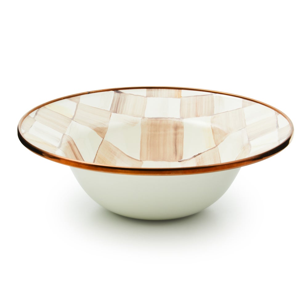 Enamel Breakfast Bowl - Mocha Check mackenzie-childs Panama imagen 1