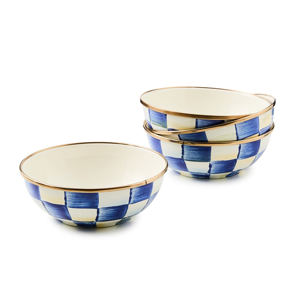 Royal Check Enamel Everyday Bowls, Set of 4 mackenzie-childs Panama imagen 1